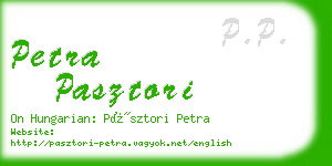 petra pasztori business card